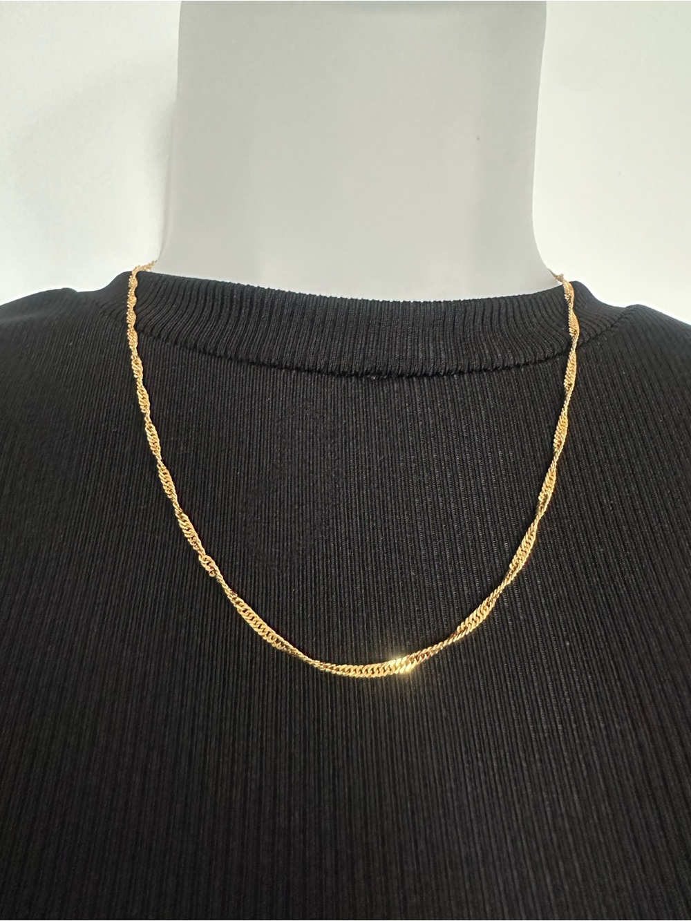 Vintage 14Kt Vermeil 925 Italian Silver 18 Inch Twisted Herringbone Chain